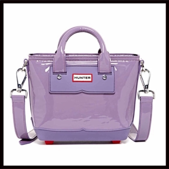 HUNTER PATENT LEATHER MINI TOTE CROSSBODY BAG A2C - Picture 2 of 8